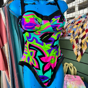 1980s Abstract Swimsuit