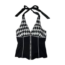 Load image into Gallery viewer, Y2K Checker Print Halter Top
