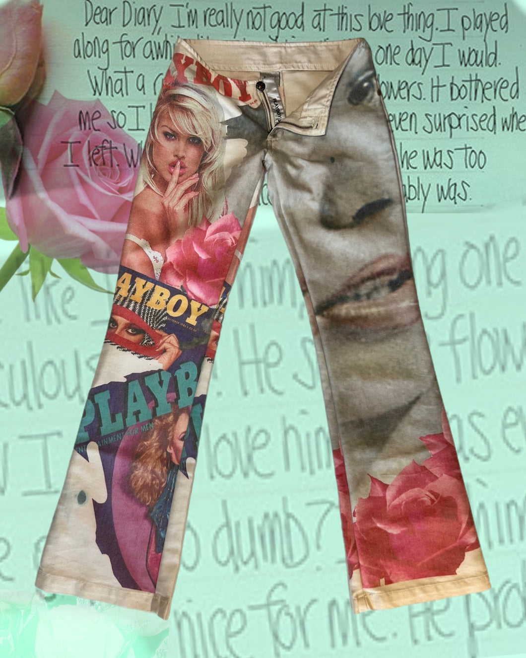 Y2K Playboy Magazine Low Rise Jeans